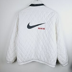 RARE Vintage Nike White Quilted Puffer Jacket, Women's Medium